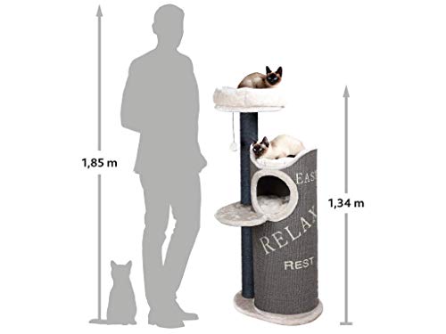 TRIXIE moderner mittelgroßer Katzenbaum 'Kratzbaum Juana, 134 cm, grau/lichtgrau'-...