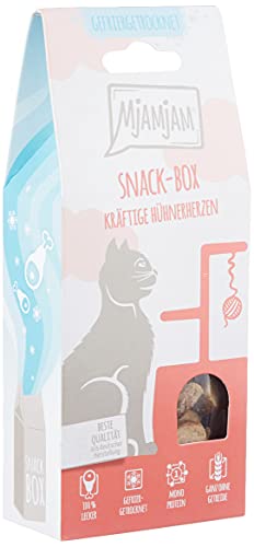 MjAMjAM - Premium Snackbox für Katzen - kräftige Hühnerherzen, 1er Pack (1 x 35 g)