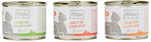 MjAMjAM - Premium Nassfutter für Katzen - Mixpaket I - Huhn, Rind, Herzen, 6er Pack...