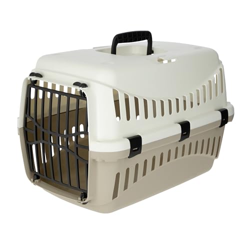 Kerbl Pet Pet Transportbox Expedion, 45x30x30 cm, Taupe/Creme, Für kleine...