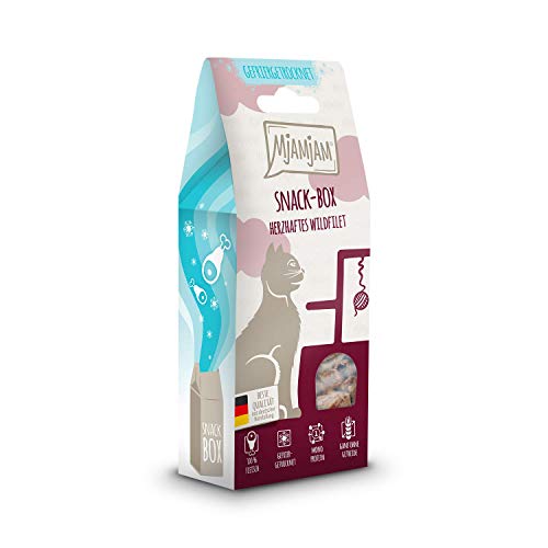 MjAMjAM - Premium Katzensnack - Snackbox - herzhaftes Wildfilet, 1er Pack (1 x 35 g),...