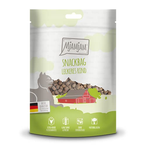 MjAMjAM - Premium Katzensnack - Snackbag - leckeres Rind, 1er Pack (1 x 125 g),...
