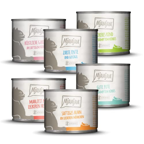 MjAMjAM - Premium Nassfutter für Katzen - Probierpaket, 6er Pack (6 x 200 g),...