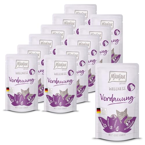 MjAMjAM - Premium Nassfutter für Katzen - Wellness - Verdauung - Huhn, 12er Pack (12...