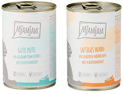 MjAMjAM - Premium Nassfutter für Katzen - Monopaket I - mit Huhn und Pute, 6er Pack...