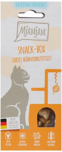 MjAMjAM - Premium Katzensnack - Snackbox - zartes Hühnerbrustfilet, 1er Pack (1 x 40...