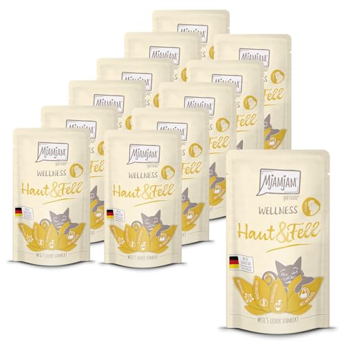 MjAMjAM - Premium Nassfutter für Katzen - Wellness - Haut & Fell - Huhn, 12er Pack...