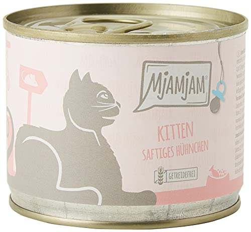 MjAMjAM - Premium Nassfutter für Katzen - Kitten saftiges Hühnchen mit Lachsöl,...