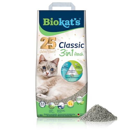 Biokat's Classic fresh 3in1 mit Frühlings-Duft - Klumpende Katzenstreu mit 3...