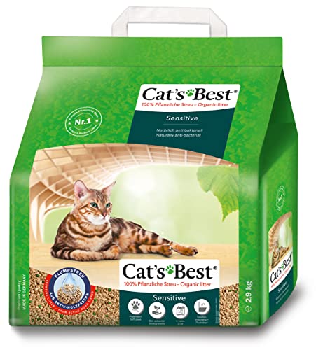 Cat's Best Sensitive, 100 % pflanzliche Katzenstreu, fest klumpend und antibakteriell...