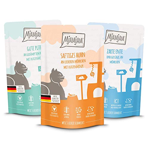 MjAMjAM - Premium Nassfutter für Katzen - Mixpaket IV - 4*Huhn, 4*Ente & Geflügel,...
