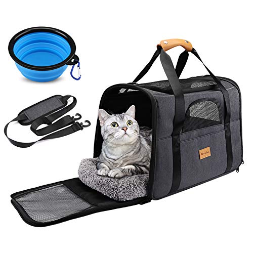 Morpilot Hundetasche Transportbox, Atmungsaktive und Faltbare Hundebox, Katzen...