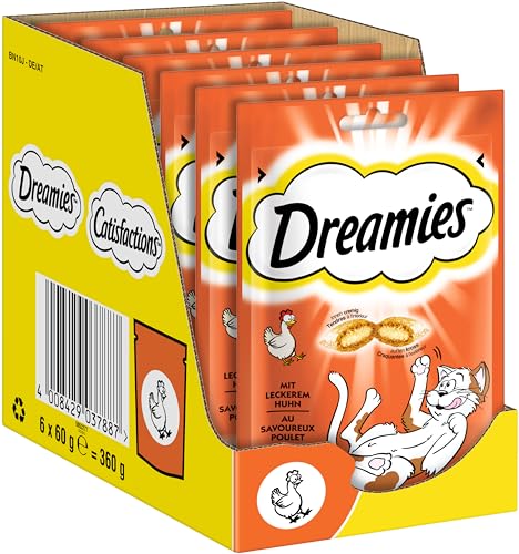 Dreamies Klassiker Katzensnacks mit Huhn – Traumhaft knusprige Taschen mit zarter...