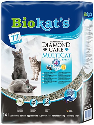 Biokat's Diamond Care MultiCat Fresh mit Duft - Feine Katzenstreu mit Aktivkohle...