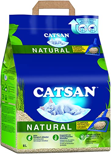 CATSAN Natural – Kompostierbare Klumpstreu für Katzen aus 100% Pflanzenfasern –...