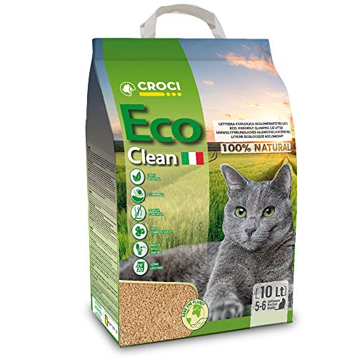 Croci Eco Clean Litter 10 L – klumpende Katzenstreu, biologisch abbaubar, spült in...