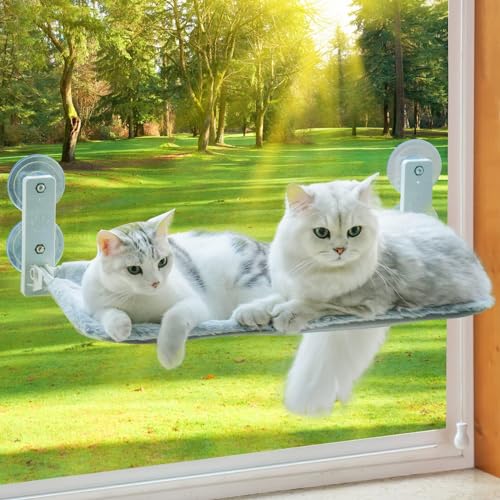 MEWOOFUN Katzen Hängematte Fensterplätze für Katzen 60x30cm Klappbar Katzenbett...