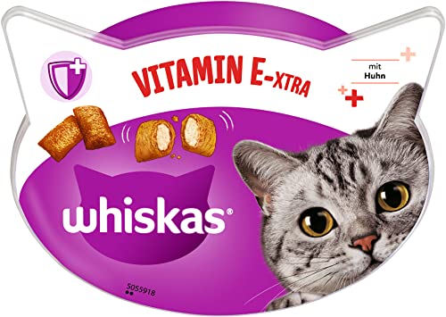 Whiskas Vitamin E-xtra Katzensnack zur Unterstützung der Abwehrkräfte, 8x 50g (8...
