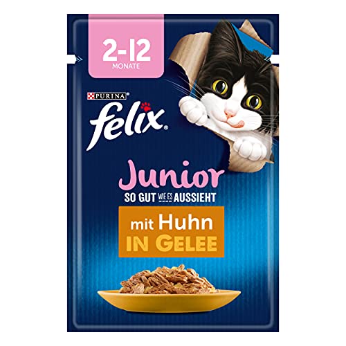 FELIX So gut wie es aussieht Junior Kittenfutter nass in Gelee, mit Huhn, 26er Pack...