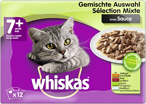 Whiskas 7+ Katzennassfutter – Gemischte Auswahl in Sauce – Hochwertiges...